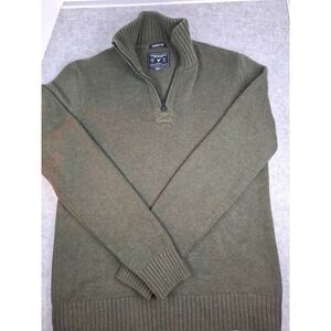 American Eagle Mens Small Olive Green Seriously Soft Quarter Zip Sweater Classic